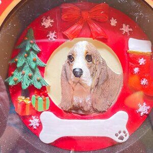 Hand Painted “Hound” Christmas Ornament with Festive Decorations & Personalized